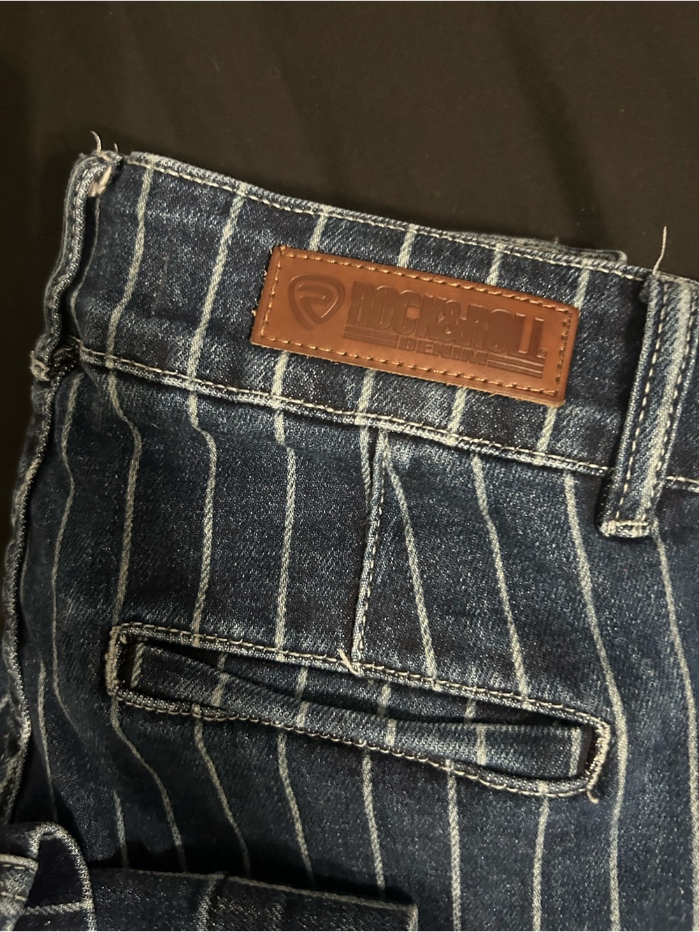 Rock and roll denim stripe high waist trouser jean - Picture 5 of 6
